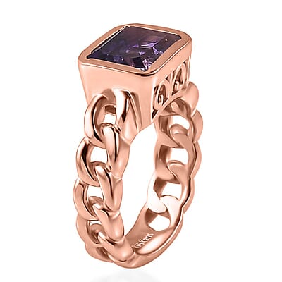 Karis Moroccan Amethyst Solitaire Ring in 18K RG Plated (Size 10.0) 2.15 ctw