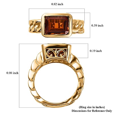 Karis Santa Ana Madeira Citrine Solitaire Ring in 18K YG Plated (Size 10.0) 2.00 ctw