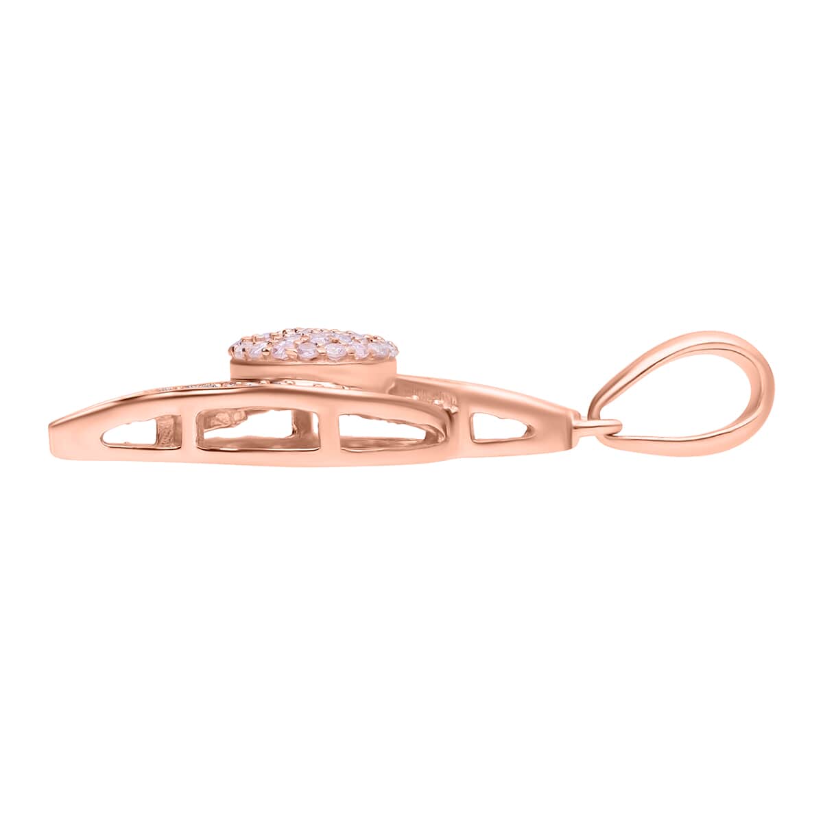 Natural Pink Diamond Pendant in Vermeil Rose Gold Over Sterling Silver 0.25 ctw image number 3