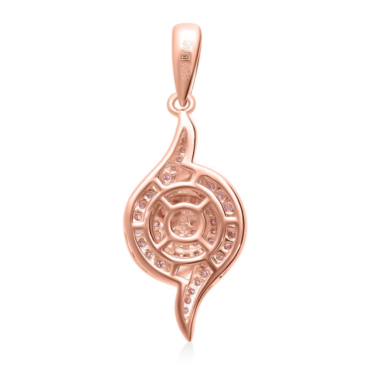 Natural Pink Diamond Pendant in Vermeil Rose Gold Over Sterling Silver 0.25 ctw image number 4