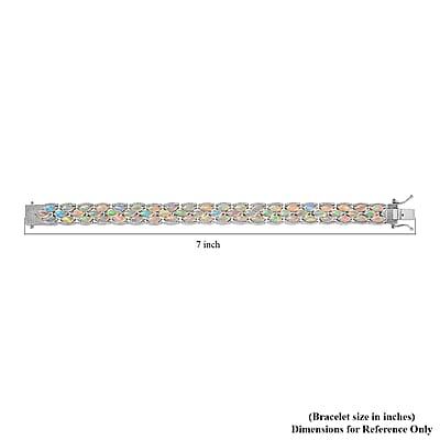 Premium Ethiopian Welo Opal Bracelet in Platinum Over Sterling Silver (6.50 In) 10.00 ctw