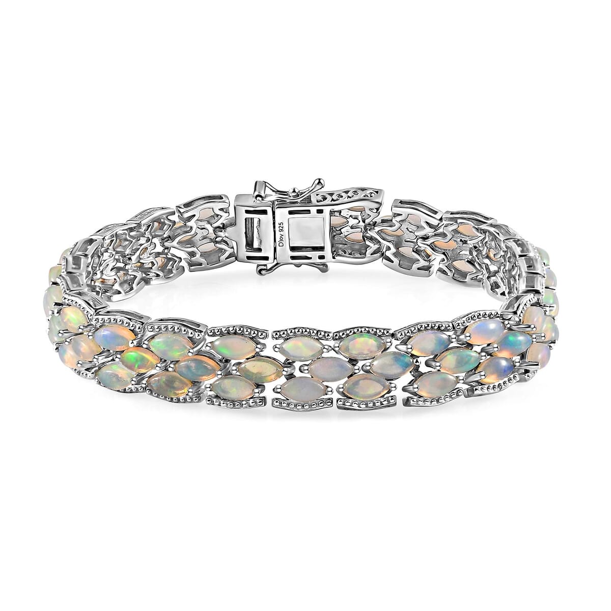 Premium Ethiopian Welo Opal Bracelet in Platinum Over Sterling Silver (7.25 In) 11.00 ctw image number 0