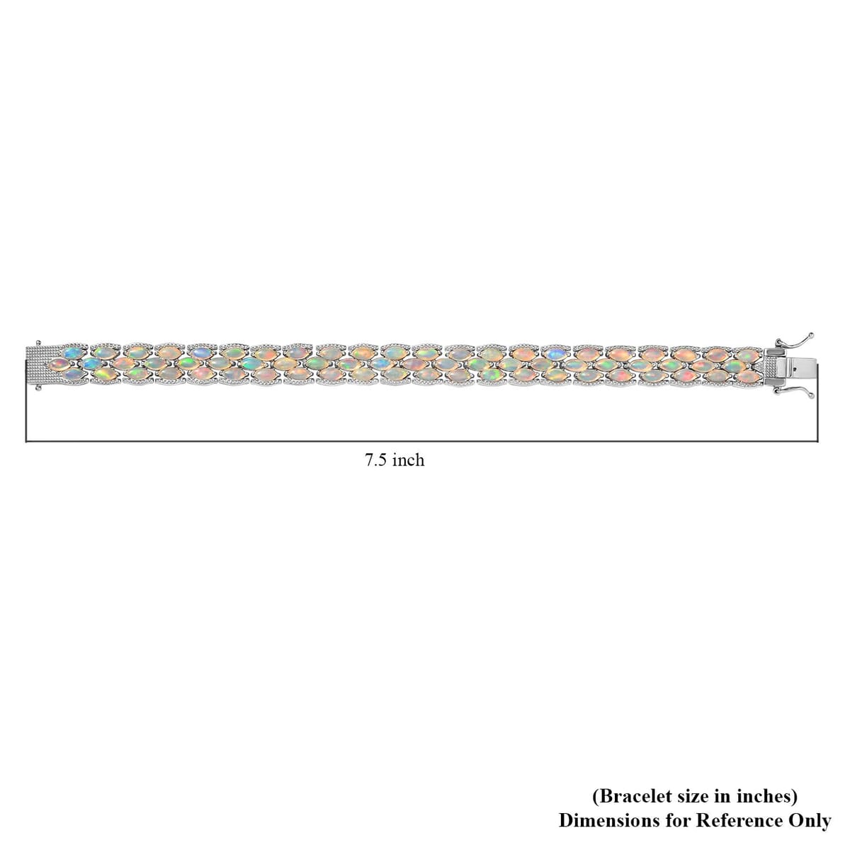 Premium Ethiopian Welo Opal Bracelet in Platinum Over Sterling Silver (7.25 In) 11.00 ctw image number 5