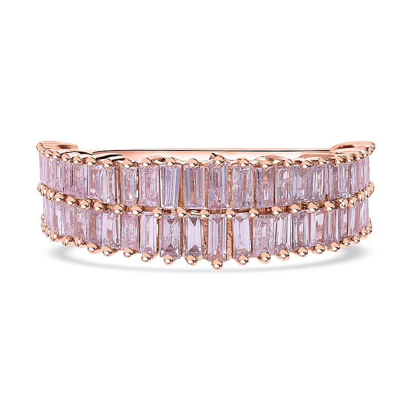 10K Rose Gold Natural Pink Diamond I3 Ring (Size 6.0) 1.10 ctw