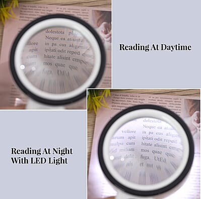 30X Handheld Illuminated Magnifier Glass Kit with 12 LED (2xAA Batteries not Included)
