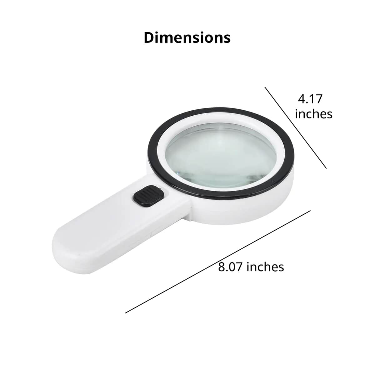 30X Handheld Illuminated Magnifier Glass Kit with 12 LED (2xAA Batteries not Included) image number 7