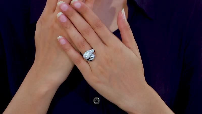 Moissanite Bypass Ring in Platinum Over Sterling Silver (Size 6) 1.90 ctw