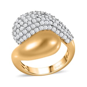 Moissanite Ring in Vermeil Yellow Gold Over Sterling Silver (Size 6.0) 1.90 ctw