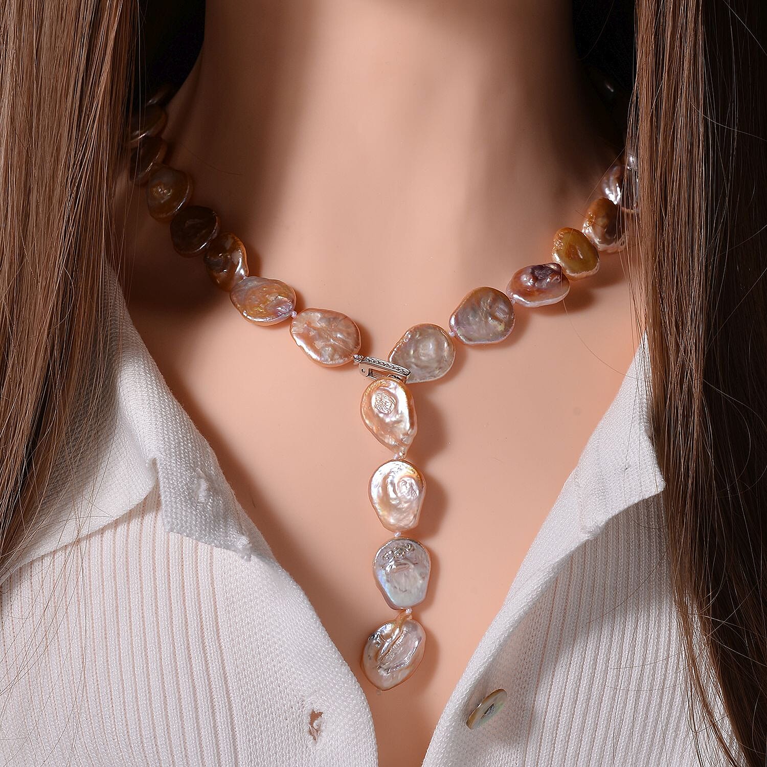 White Zircon 306.10 ctw Necklace in Rhodium Over Sterling Silver 28 Inches