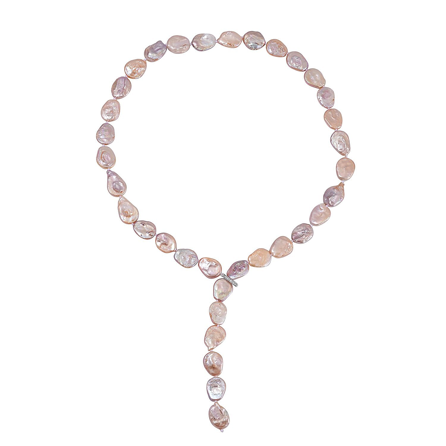 White Zircon 306.10 ctw Necklace in Rhodium Over Sterling Silver 28 Inches
