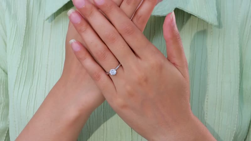 Moissanite Ring in Platinum Over Sterling Silver 1.00 ctw