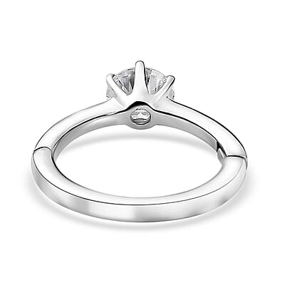 Moissanite Ring in Platinum Over Sterling Silver 1.00 ctw