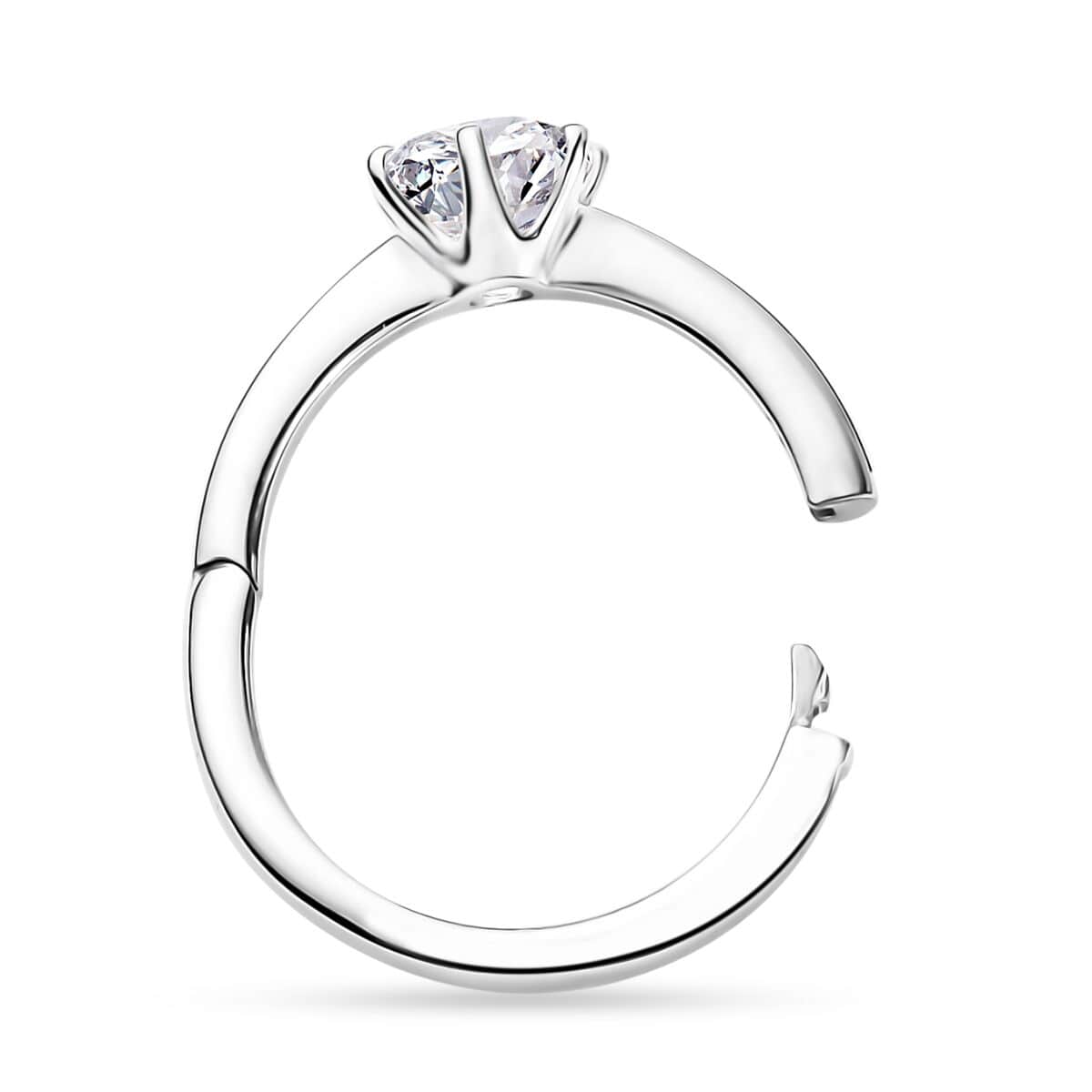 Moissanite Arthritis Ring in Platinum Over Sterling Silver (Size 10.0) 1.00 ctw image number 5