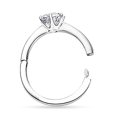 Moissanite Ring in Platinum Over Sterling Silver 1.00 ctw