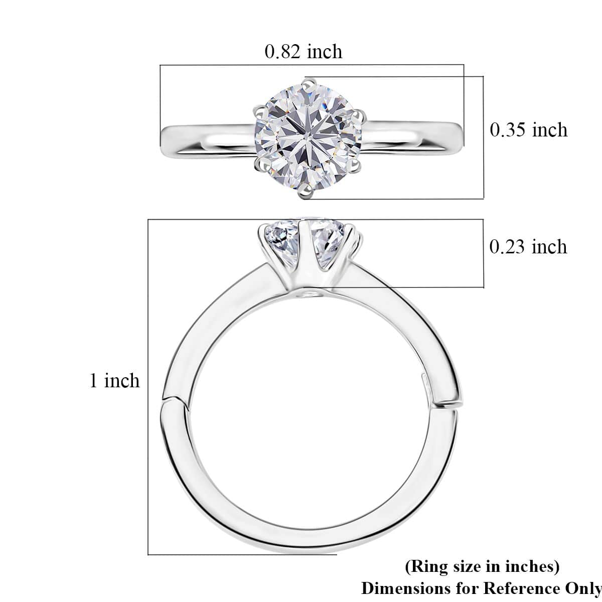 Moissanite Arthritis Ring in Platinum Over Sterling Silver (Size 10.0) 1.00 ctw image number 6