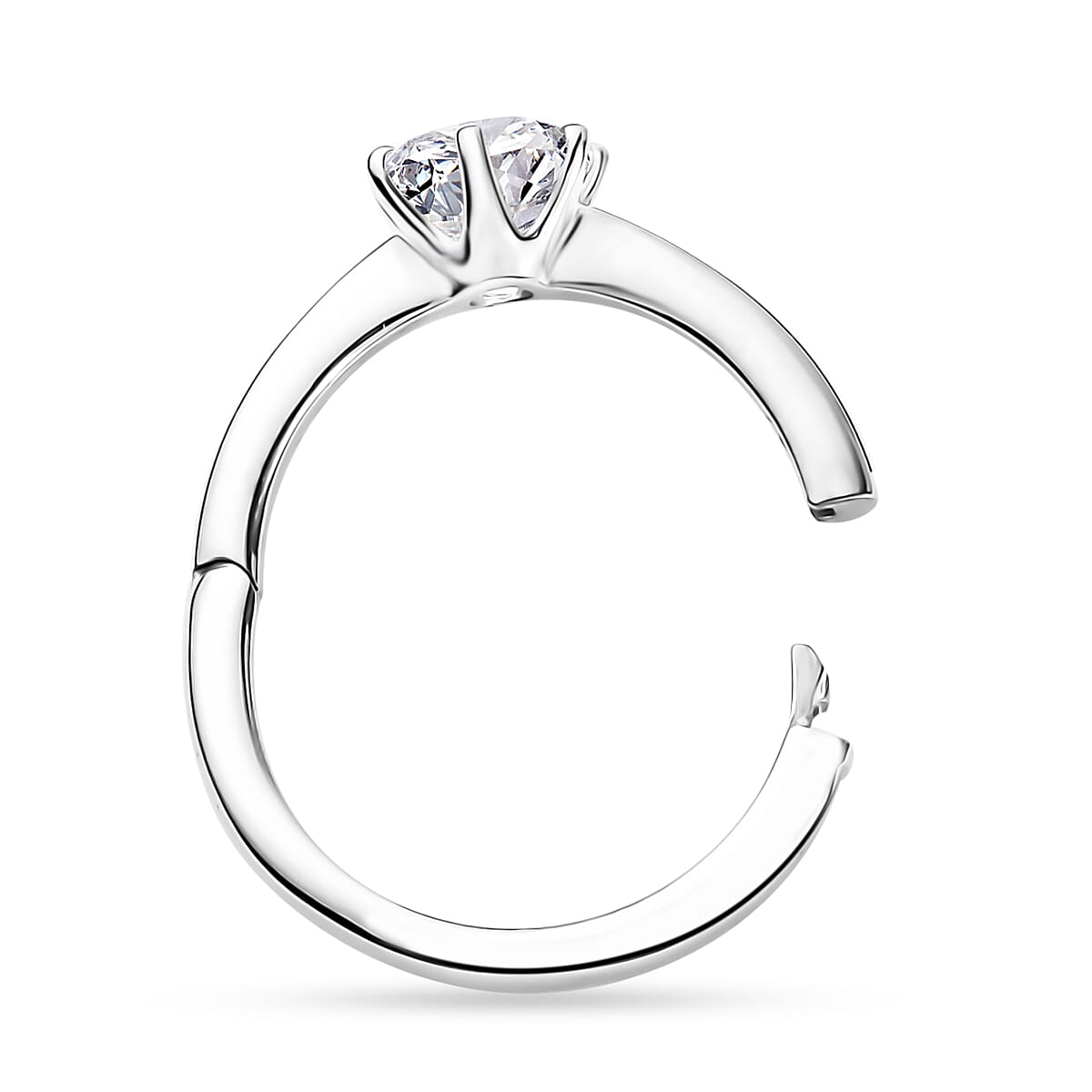 D'Joy Moissanite Arthritis Ring in Platinum Over Sterling Silver (Size 7.0) 1.00 ctw image number 5