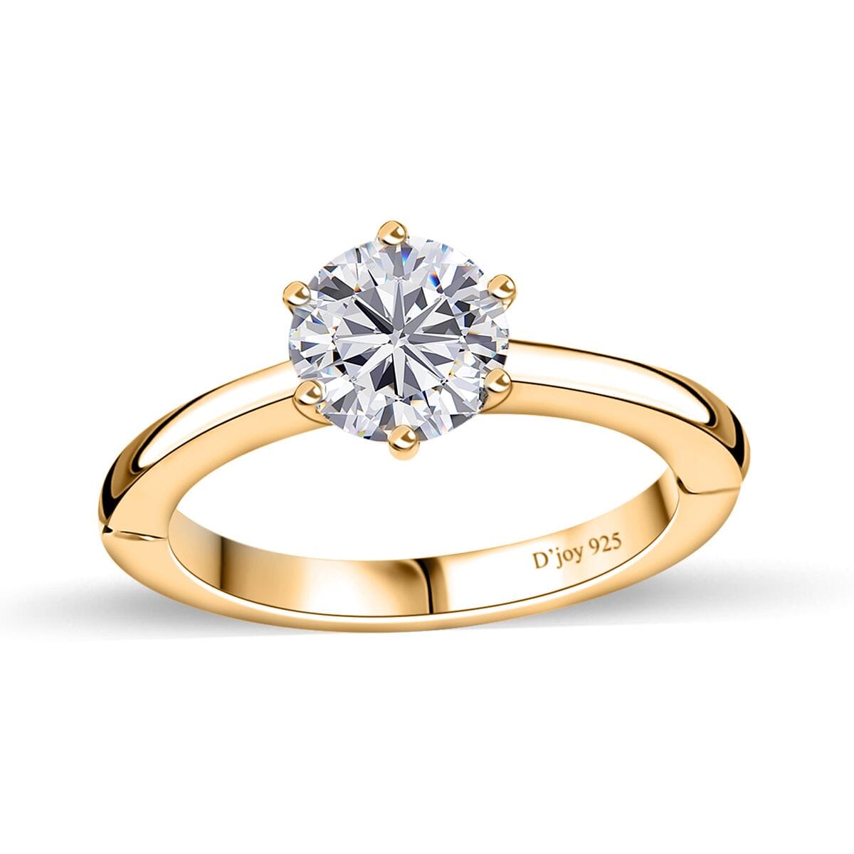 Moissanite Solitaire Ring in Vermeil Yellow Gold Over Sterling Silver (Size 6.0) 1.00 ctw image number 0