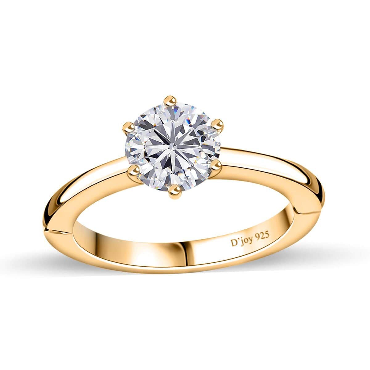 Moissanite Solitaire Ring in Vermeil Yellow Gold Over Sterling Silver (Size 7.0) 1.00 ctw image number 0