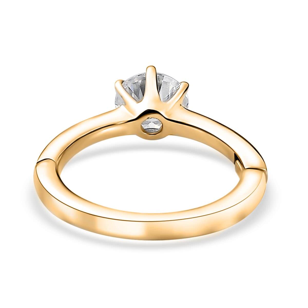 Moissanite Solitaire Ring in Vermeil Yellow Gold Over Sterling Silver (Size 7.0) 1.00 ctw image number 4