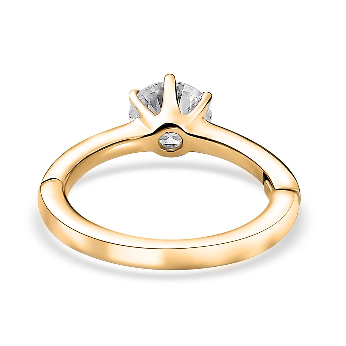 Moissanite Solitaire Ring in Vermeil Yellow Gold Over Sterling Silver (Size 9.0) 1.00 ctw image number 4