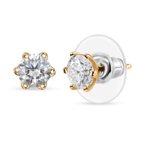Moissanite Solitaire Stud Earrings in Vermeil YG Over Sterling Silver 1.53 ctw
