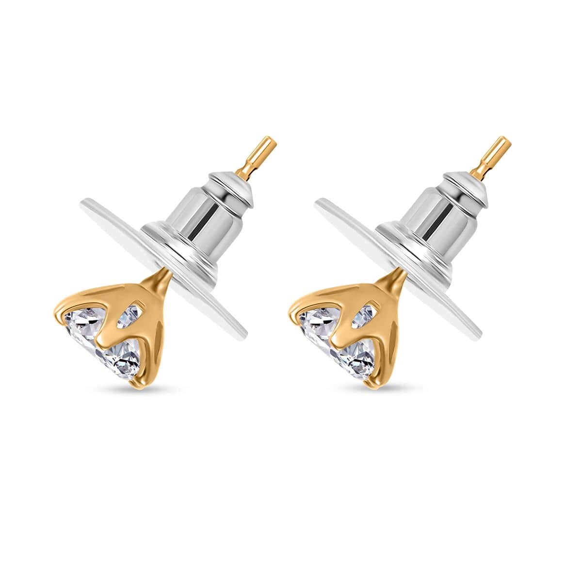 Moissanite Solitaire Stud Earrings in Vermeil YG Over Sterling Silver 1.53 ctw image number 3