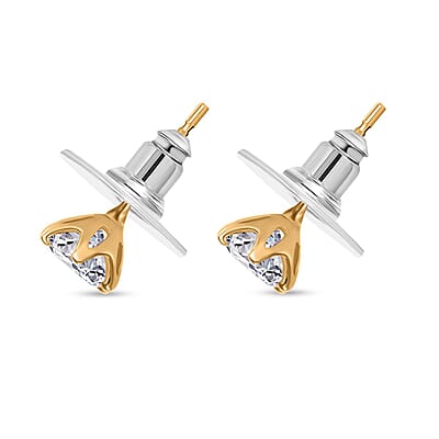 Moissanite Solitaire Stud Earrings in Vermeil YG Over Sterling Silver 1.53 ctw