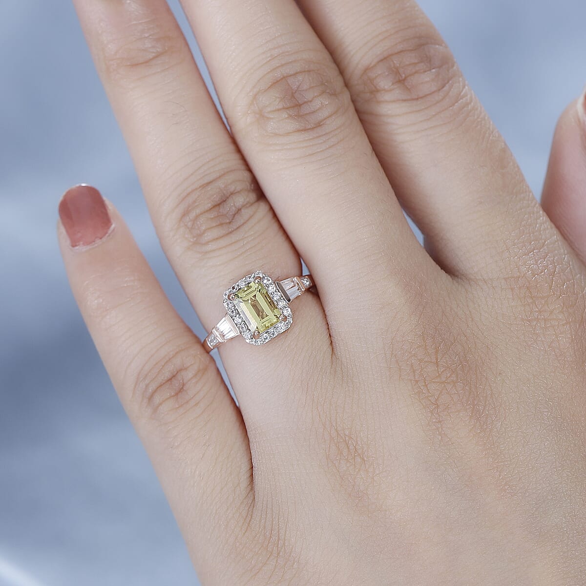 Premium Brazilian Heliodor and White Zircon Ring in Vermeil Rose Gold Over Sterling Silver (Size 9.0) 1.50 ctw image number 2