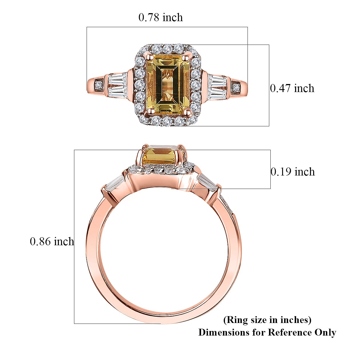 Premium Brazilian Heliodor and White Zircon Ring in Vermeil Rose Gold Over Sterling Silver (Size 9.0) 1.50 ctw image number 5
