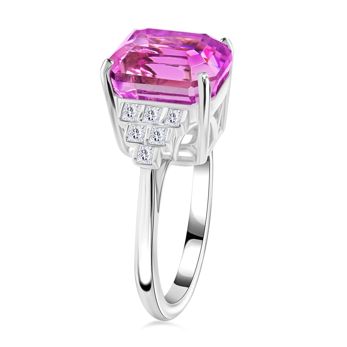 Certified & Appraised Rhapsody 950 Platinum AAAA Patroke Kunzite and E-F VS Diamond Ring (Size 9.0) 6.90 Grams 8.00 ctw image number 3