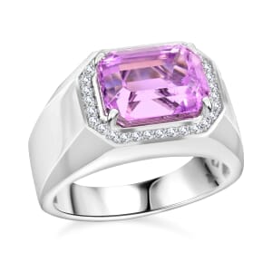 Certified & Appraised Rhapsody 950 Platinum AAAA Patroke Kunzite and E-F VS Diamond Ring (Size 10.0) 11.55 Grams 5.30 ctw