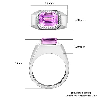 Certified & Appraised Rhapsody 950 Platinum AAAA Patroke Kunzite and E-F VS Diamond Ring (Size 10.0) 11.55 Grams 5.30 ctw