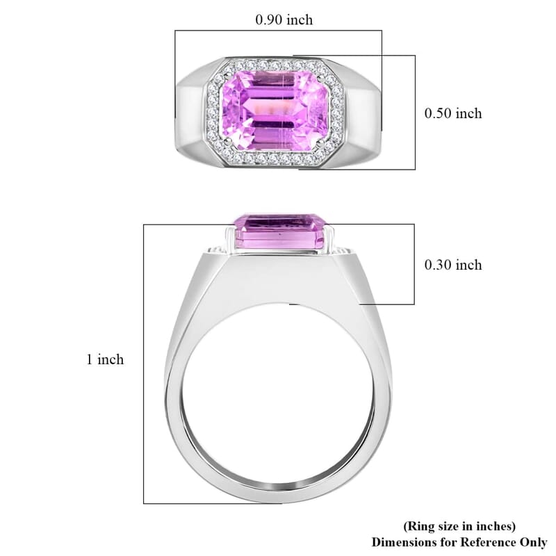 Certified & Appraised Rhapsody 950 Platinum AAAA Patroke Kunzite and E-F VS Diamond Ring (Size 10.0) 11.55 Grams 5.30 ctw