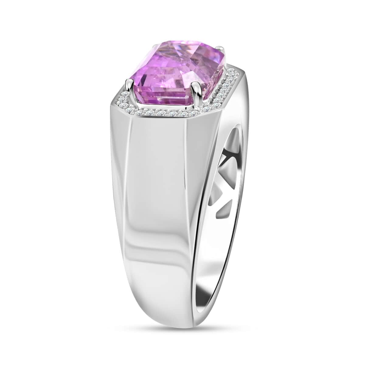 Certified & Appraised Rhapsody 950 Platinum AAAA Patroke Kunzite, Diamond (E-F, VS) Ring (Size 5.0) (11.55 g) 5.30 ctw image number 3