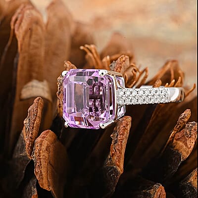 Certified & Appraised Rhapsody 950 Platinum AAAA Patroke Kunzite and E-F VS Diamond Ring (Size 10.0) 6.30 Grams 6.85 ctw