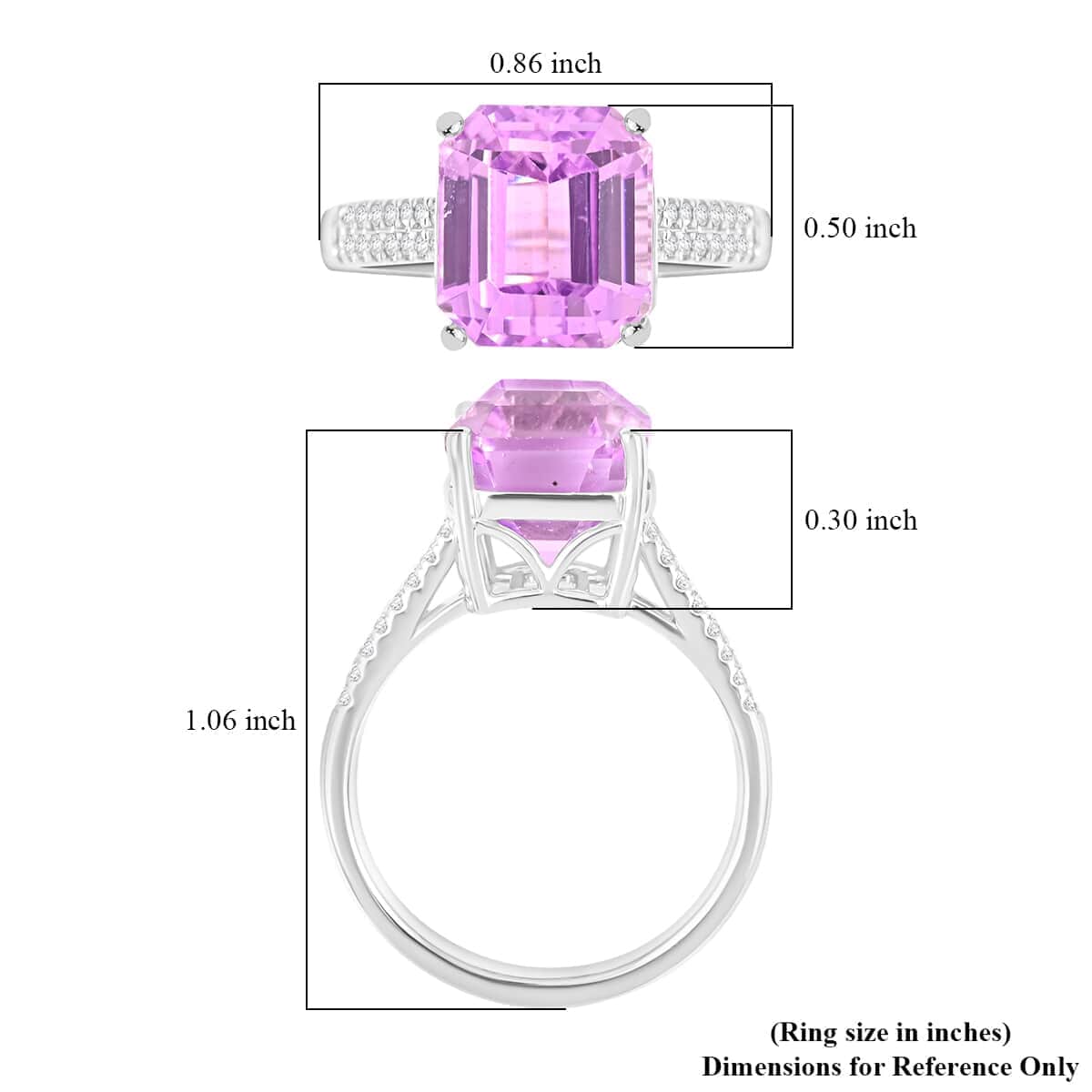 Rhapsody 950 Platinum AAAA Patroke Kunzite, Diamond (E-F, VS) (0.20 cts) Ring (Size 10.5) (6.30 g) 6.85 ctw image number 4