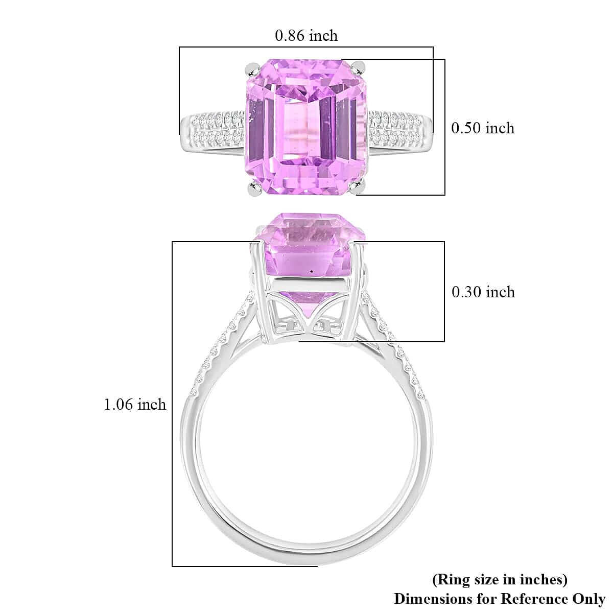 Rhapsody 950 Platinum AAAA Patroke Kunzite, Diamond (E-F, VS) (0.20 cts) Ring (Size 6.5) (6.30 g) 6.85 ctw image number 4
