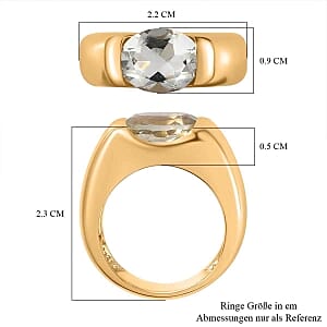 Prasiolite 2.16 ctw Ring in Goldtone (Size 11.5)