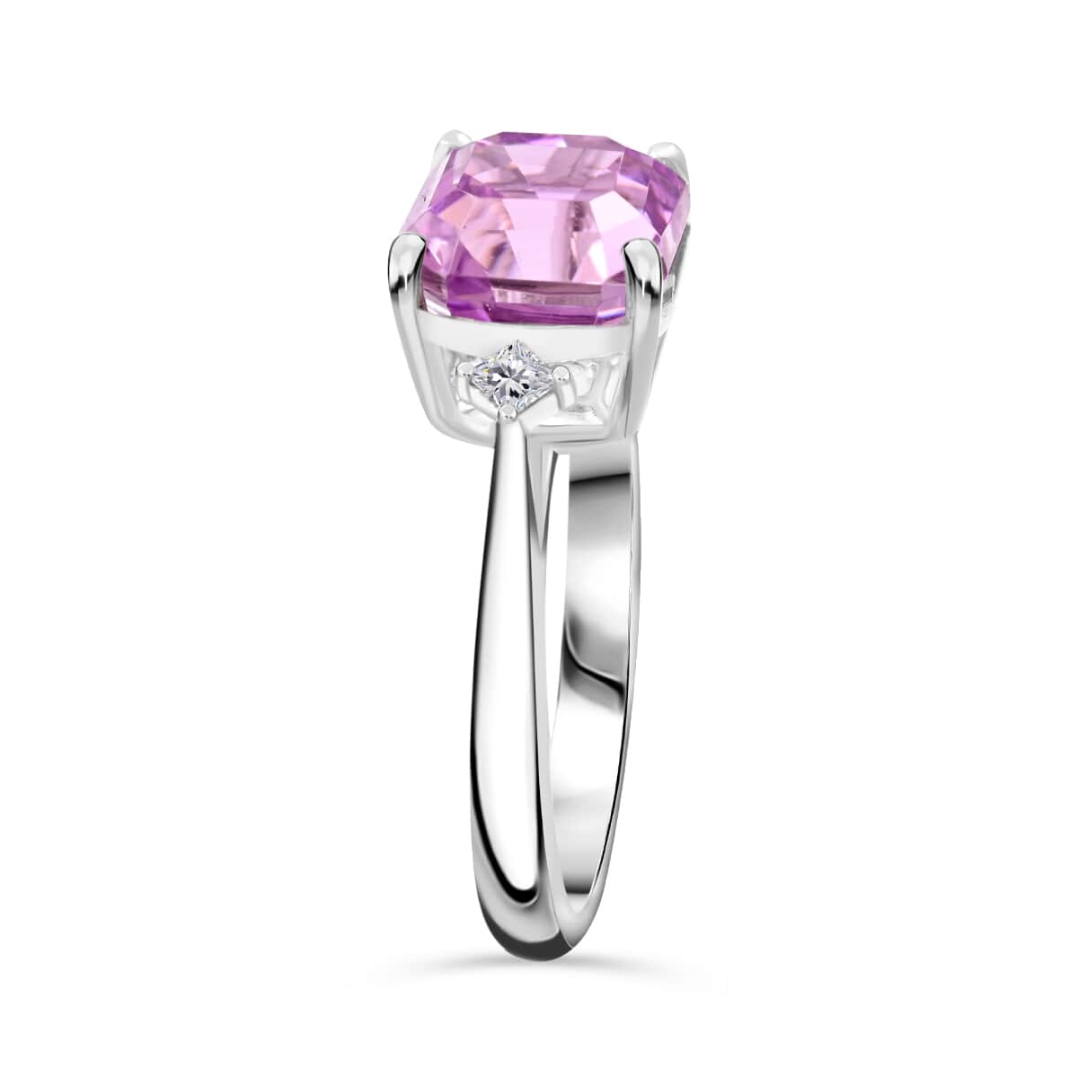 Certified & Appraised Rhapsody 950 Platinum AAAA Patroke Kunzite and E-F VS Diamond Ring (Size 6.0) 5.65 Grams 4.35 ctw image number 3