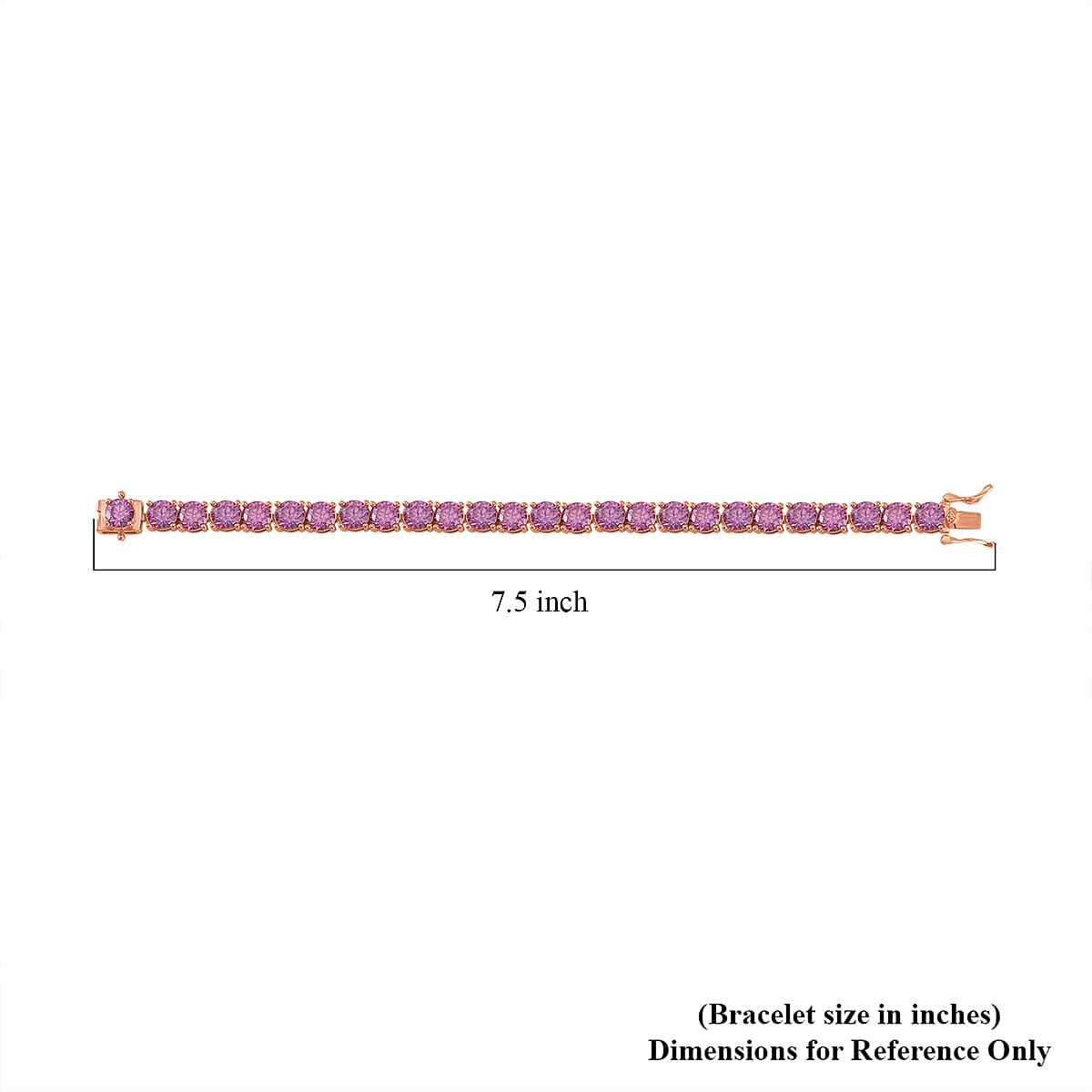 Pink Moissanite Tennis Bracelet in Vermeil Rose Gold Over Sterling Silver (6.50 In) 21.65 ctw image number 4