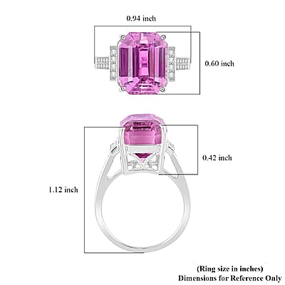 Certified & Appraised Rhapsody 950 Platinum AAAA Patroke Kunzite and E-F VS Diamond Ring (Size 10.0) 10.25 Grams 14.30 ctw