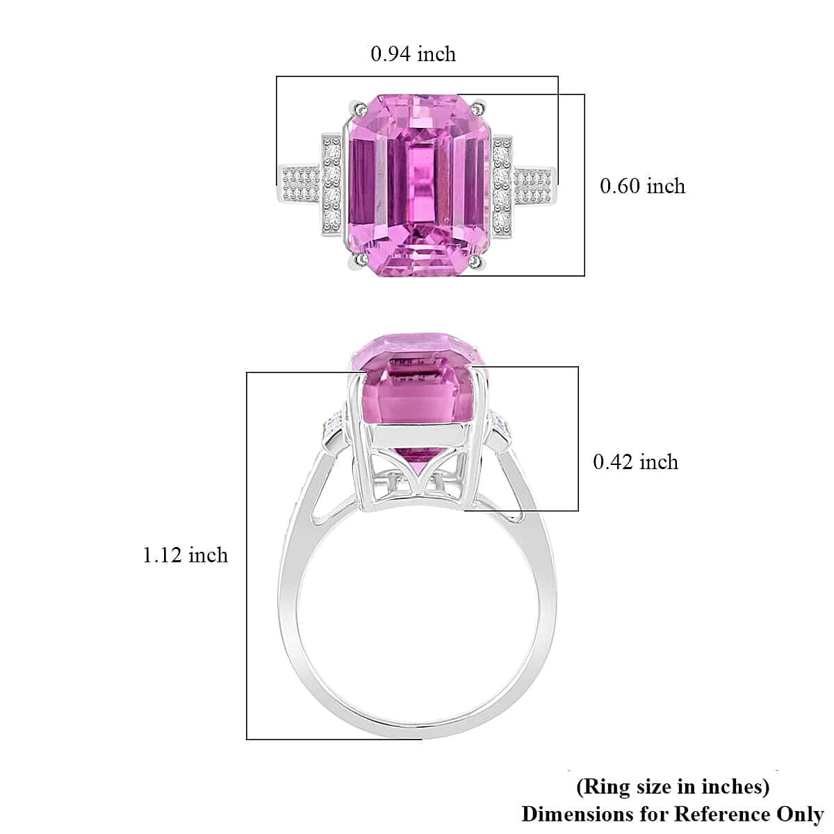Certified & Appraised Rhapsody 950 Platinum AAAA Patroke Kunzite, Diamond (E-F, VS) (0.31 cts) Ring (Size 8.5) (10.25 g) 14.30 ctw image number 4
