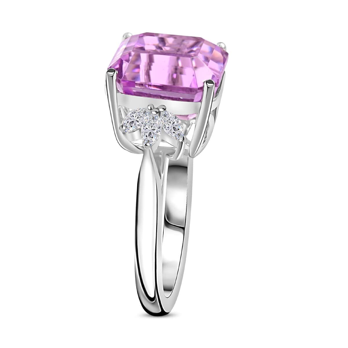 Certified & Appraised Rhapsody 950 Platinum AAAA Patroke Kunzite and E-F VS Diamond Ring (Size 6.0) 7.05 Grams 8.50 ctw image number 3