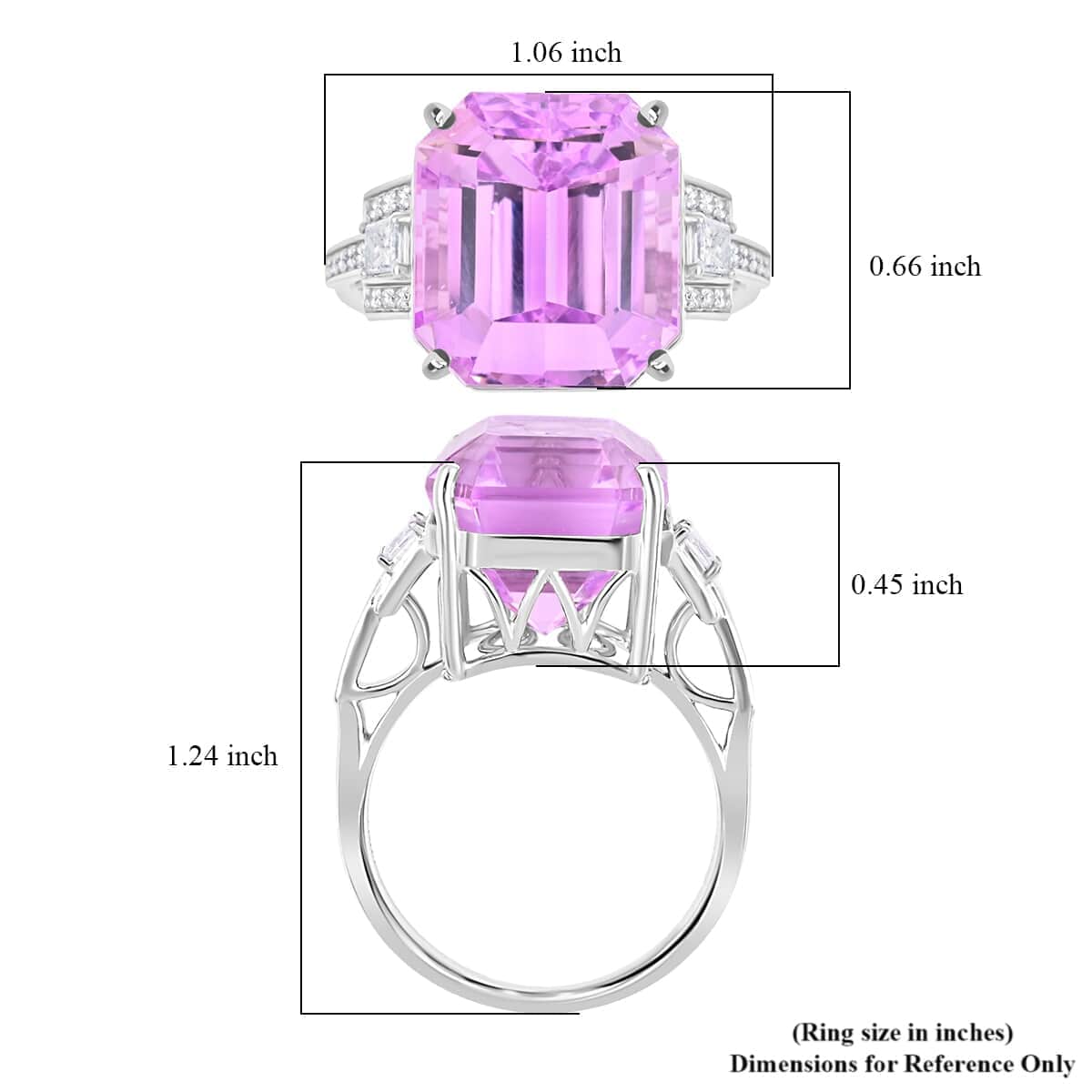 Certified & Appraised Rhapsody 950 Platinum AAAA Patroke Kunzite, Diamond (E-F, VS) (0.41 cts) Ring (Size 5.0) (9.90 g) 20.30 ctw image number 4