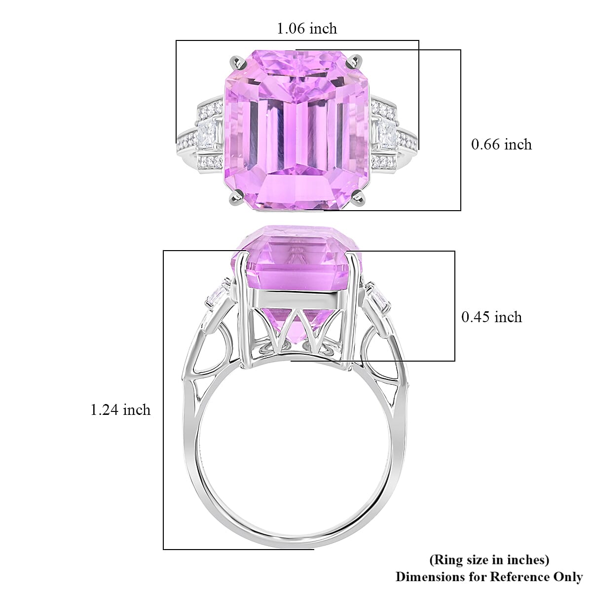 Certified & Appraised Rhapsody 950 Platinum AAAA Patroke Kunzite and E-F VS Diamond Ring (Size 8.0) 9.90 Grams 20.30 ctw image number 4