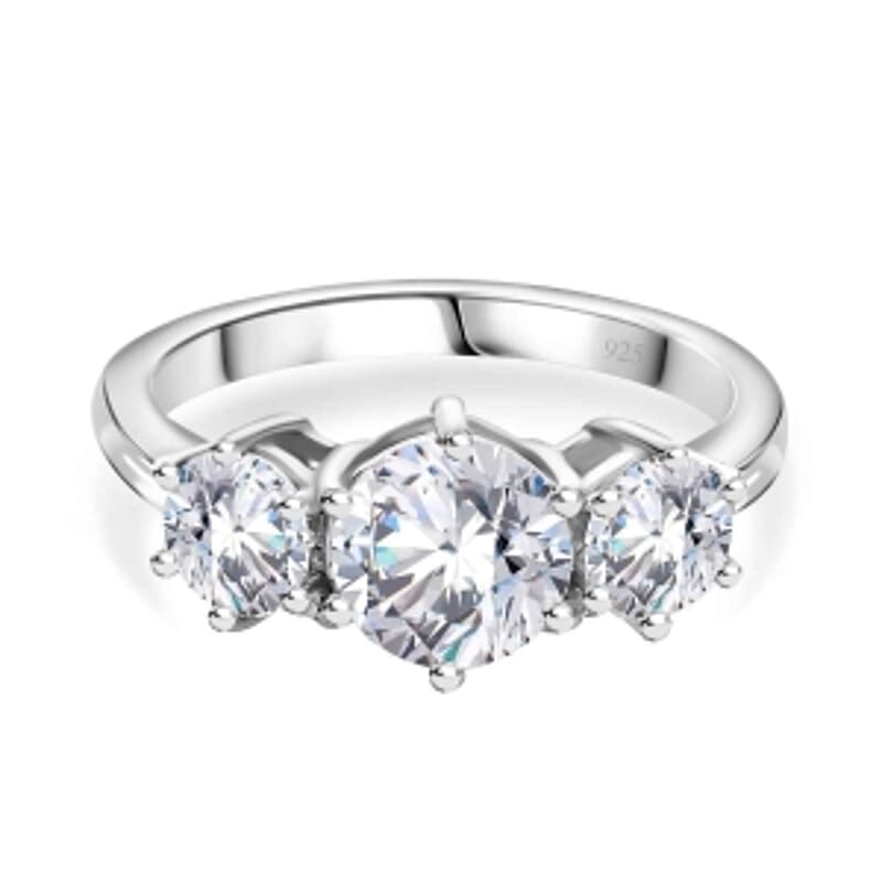 Moissanite 2.00 ctw Ring in Rhodium Over Sterling Silver (Size 9.0)