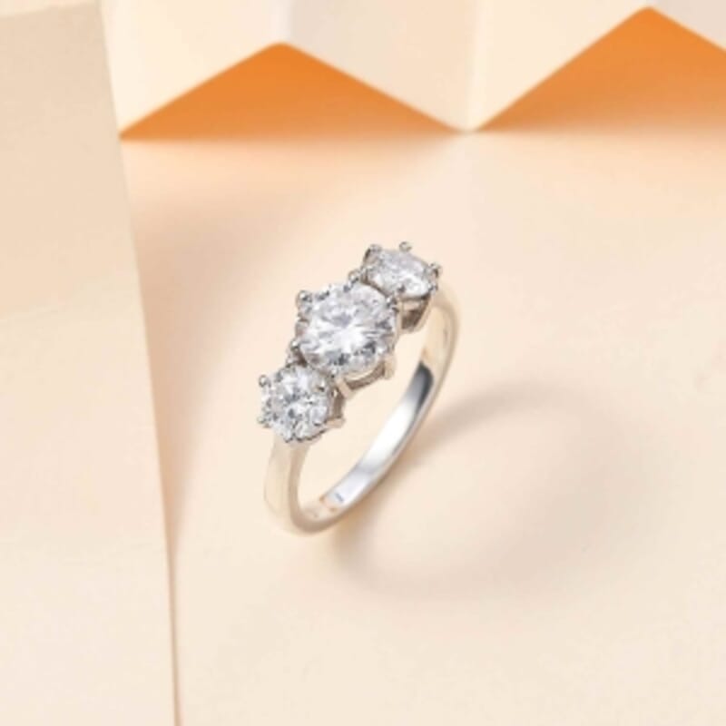 Moissanite 2.00 ctw Ring in Rhodium Over Sterling Silver (Size 9.0)