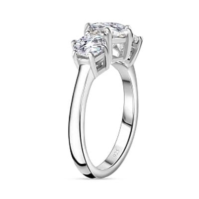 Moissanite 2.00 ctw Ring in Rhodium Over Sterling Silver (Size 9.0)