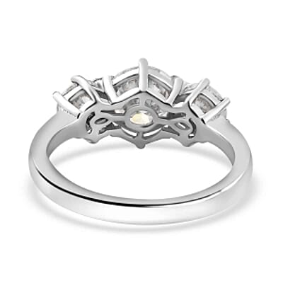 Moissanite 2.00 ctw Ring in Rhodium Over Sterling Silver (Size 9.0)
