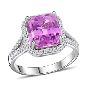 Certified & Appraised Rhapsody 950 Platinum AAAA Patroke Kunzite and E-F VS Diamond Ring (Size 10.0) 7.50 Grams 5.75 ctw